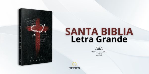 Biblia tamaño manual, ultra fina y con letra grande, tapa dura con un estudio conciso de los nombres de Dios.