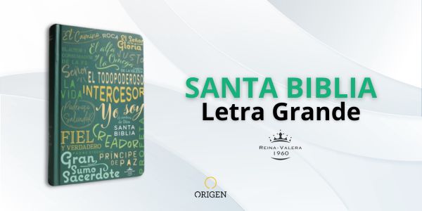 Biblia tamaño manual, ultrafina y con letra grande, de tapa dura con un estudio conciso de los nombres de Dios