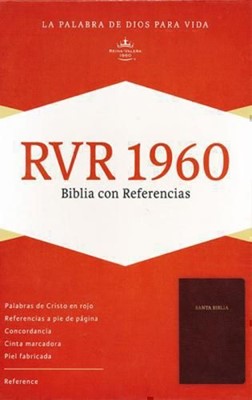 Biblia con Índice Piel Fabricada Borgoña