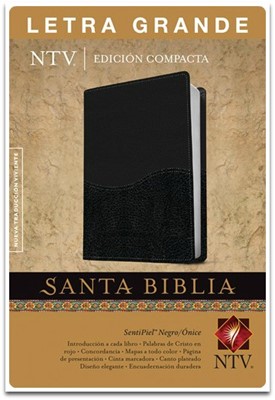 Biblia NTV Compacta Imitación Piel Negro Letra Grande (Tapa Suave)