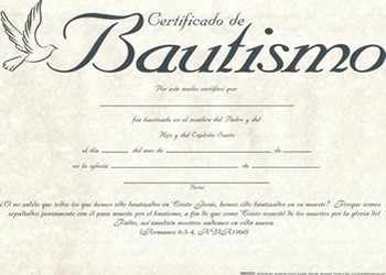 Certificado de Bautismo (Pack 6)