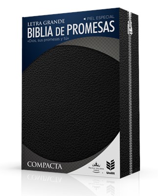 Biblia Edición Promesas Compacta Negro con Cierre e índice (Tapa Suave)