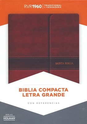 Biblia RVR60 Compacta Letra Grande Solapa Símil Piel con Índice Marrón (Tapa Suave)