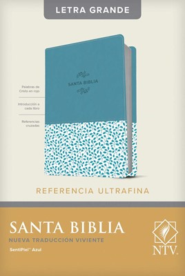 Biblia NTV Letra Grande Azul / Blanco con Índice (Tapa Suave)