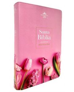 Biblia Letra Grande Reina Valera Flores en Rosa