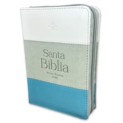 Biblia Reina Valera 1960 tricolor blanco gris turquesa