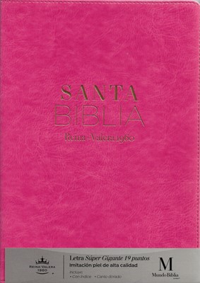 Biblia Letra Súper Gigante Reina Valera 1960 Fucsia con índice