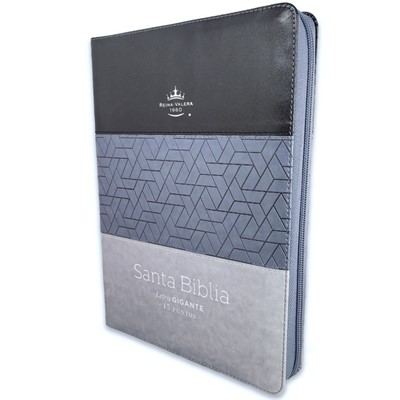 Biblia Letra Gigante Reina Valera 1960 con Cierre e índice Negro Gris