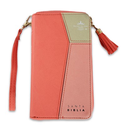 Biblia Reina Valera 1960 con Cierre e Índice Tamaño Chequera Coral