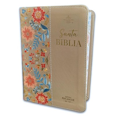 Biblia Reina Valera 1960 Letra Grande Compacta Flores Crema