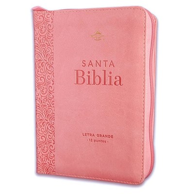 Biblia Reina Valera 1960 Letra Grande Compacta con Cierre Rosa