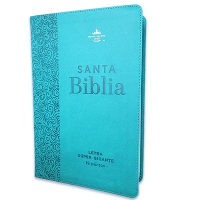 Biblia Letra Súper Gigante RVR1960 Turquesa con Índice