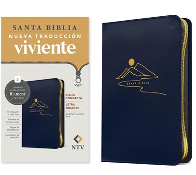 Biblia NTV Letra Grande Compacta con Cierre Azul