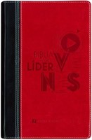 Biblia NVI Lideres de Jovenes Piel Negro/Rojo
