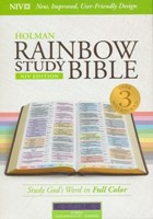 NIV Rainbow Study Bible Piel Lila índice (Tapa Suave)