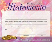 Certificado de Matrimonio (por unidad) Peniel