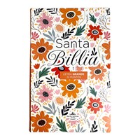 Biblia Reina Valera 1960 Letra Grande Flores Naranja (Tapa Suave)