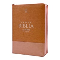 Biblia Reina Valera 1960 Letra Grande con Cierre e Índice Compacta Jeans Rosa (Tapa Suave)