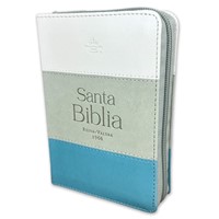 Biblia Reina Valera 1960 tricolor blanco gris turquesa (Tapa Suave)