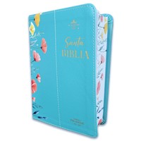Biblia Reina Valera 1960 Letra Grande Compacta Flores Turquesa (Tapa Suave)