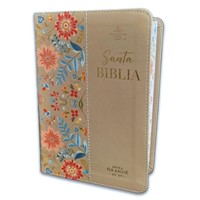 Biblia Reina Valera 1960 Letra Grande Compacta Flores Crema (Tapa Suave)