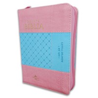 Biblia Reina Valera 1960 Letra Grande Compacta con Cierre e Índice Rosa Azul (Tapa Suave)