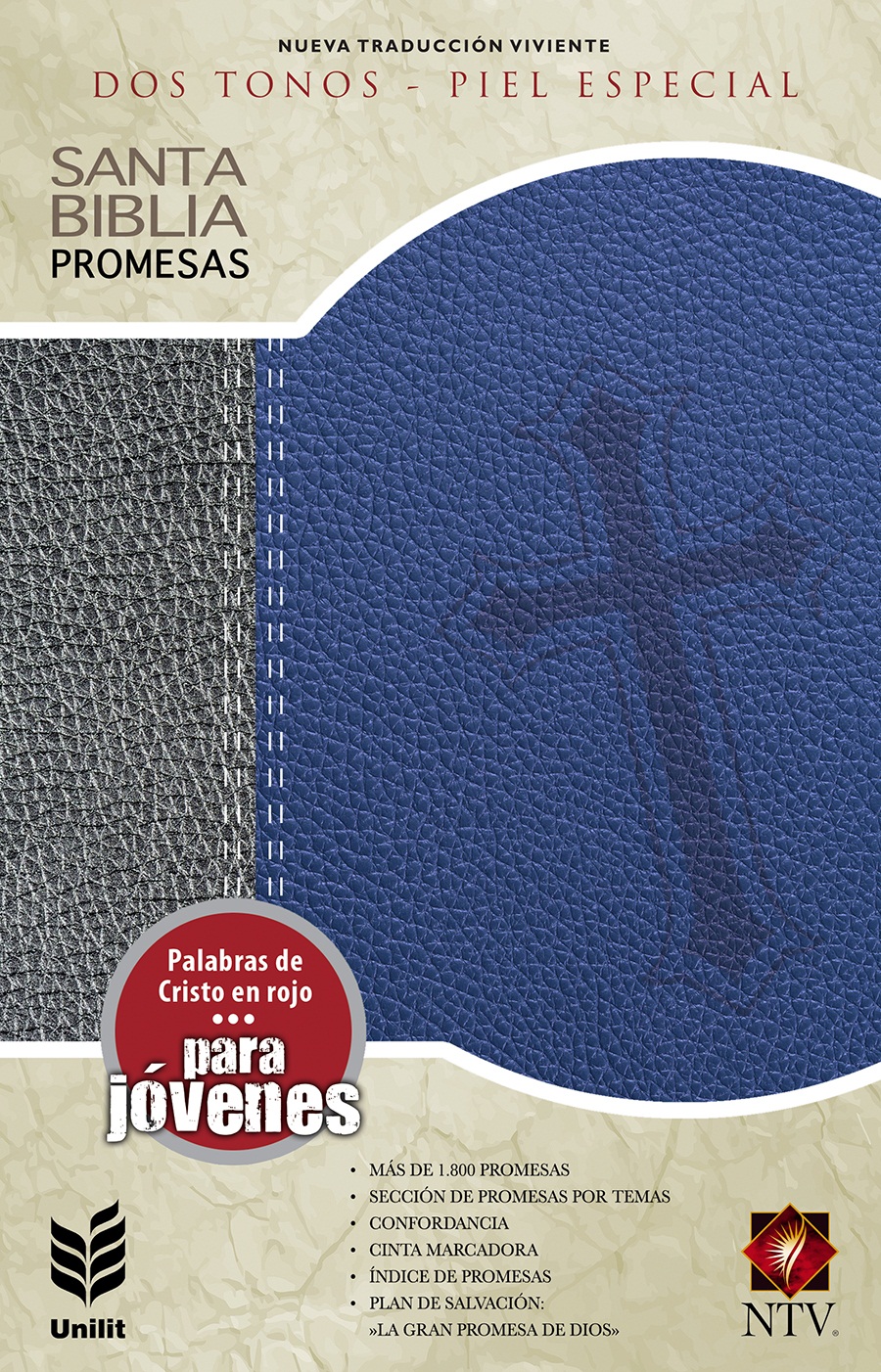 Biblia de Promesas NTV Gris y Azul
