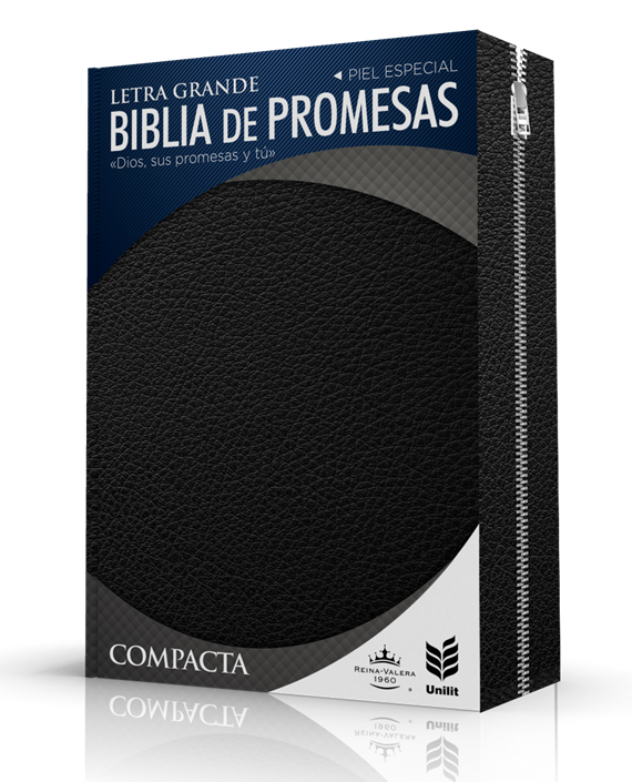Biblia Edición Promesas Compacta Negro con Cierre e índice