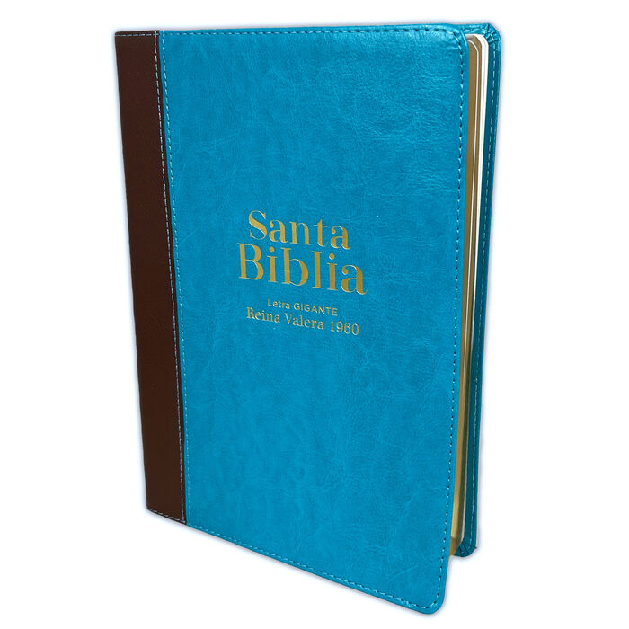 Biblia Reina Valera 1960 Letra Gigante Marrón - Turquesa