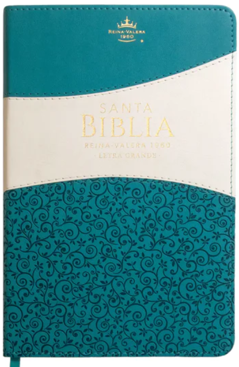 Biblia Letra Grande Reina Valera Turquesa/Blanco