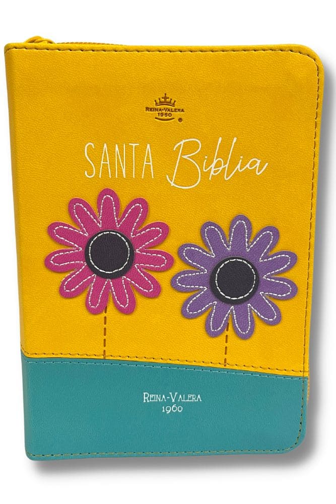 Biblia Reina Valera Bolsillo Flores Rosa Amarillo