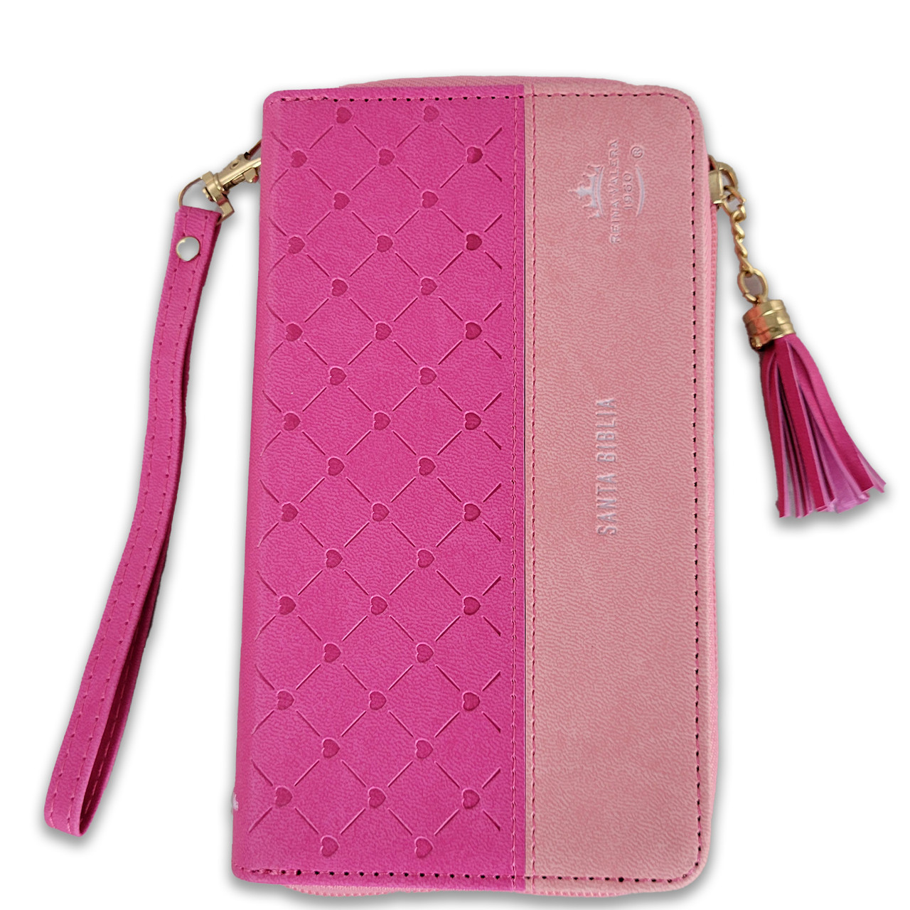 Biblia Reina Valera 1960 con Cierre Tamaño Chequera Horizonte Fucsia Rosa