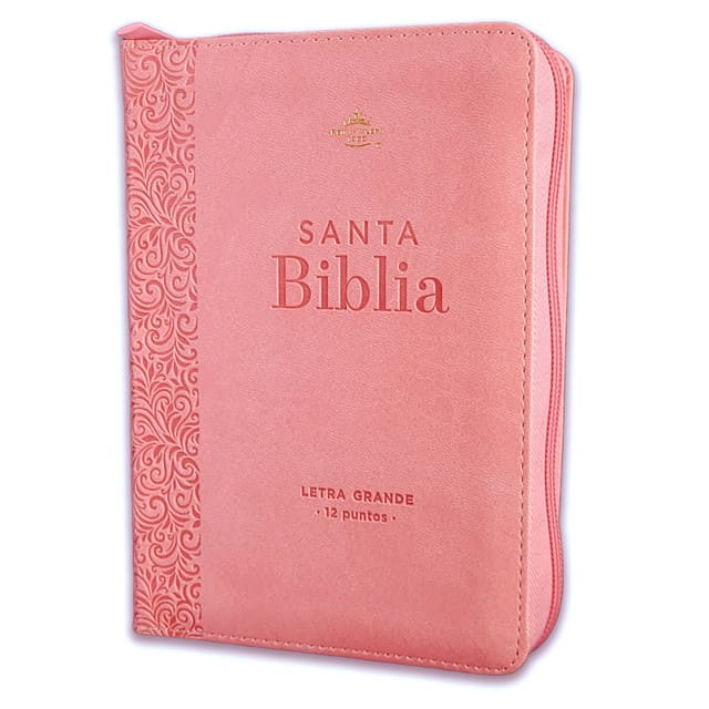 Biblia Reina Valera 1960 Letra Grande Compacta con Cierre Rosa