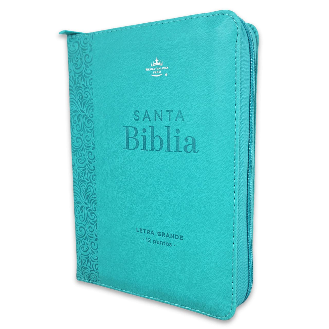 Biblia Reina Valera 1960 Letra Grande Compacta con Cierre Turquesa