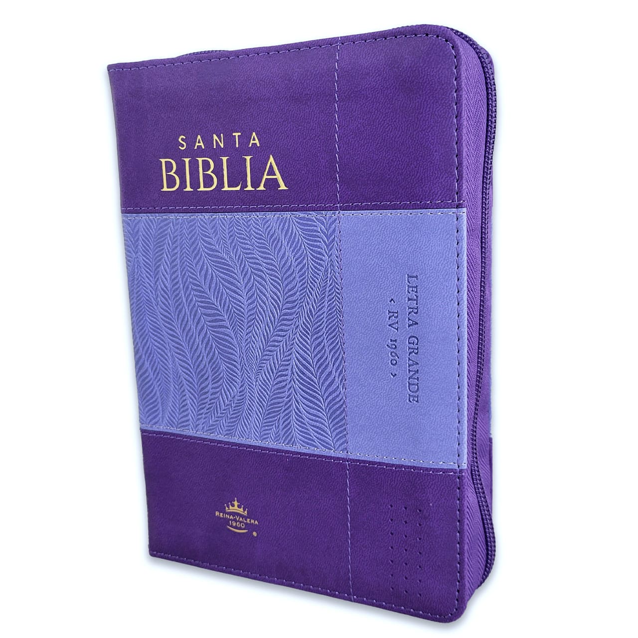 Biblia Reina Valera 1960 Letra Grande Compacta con Cierre e Índice Lila